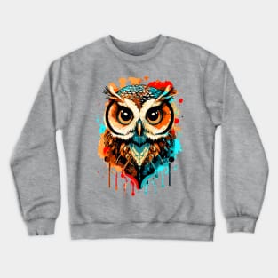 Owl Colorful - Owl Head - Cute Owl Crewneck Sweatshirt